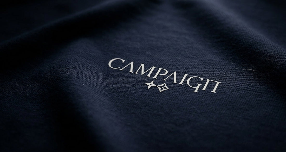 Close-up of CAMPAIGN heavyweight fabric, emphasizing tactile quality and premium finish, 04:20 AM aesthetic.