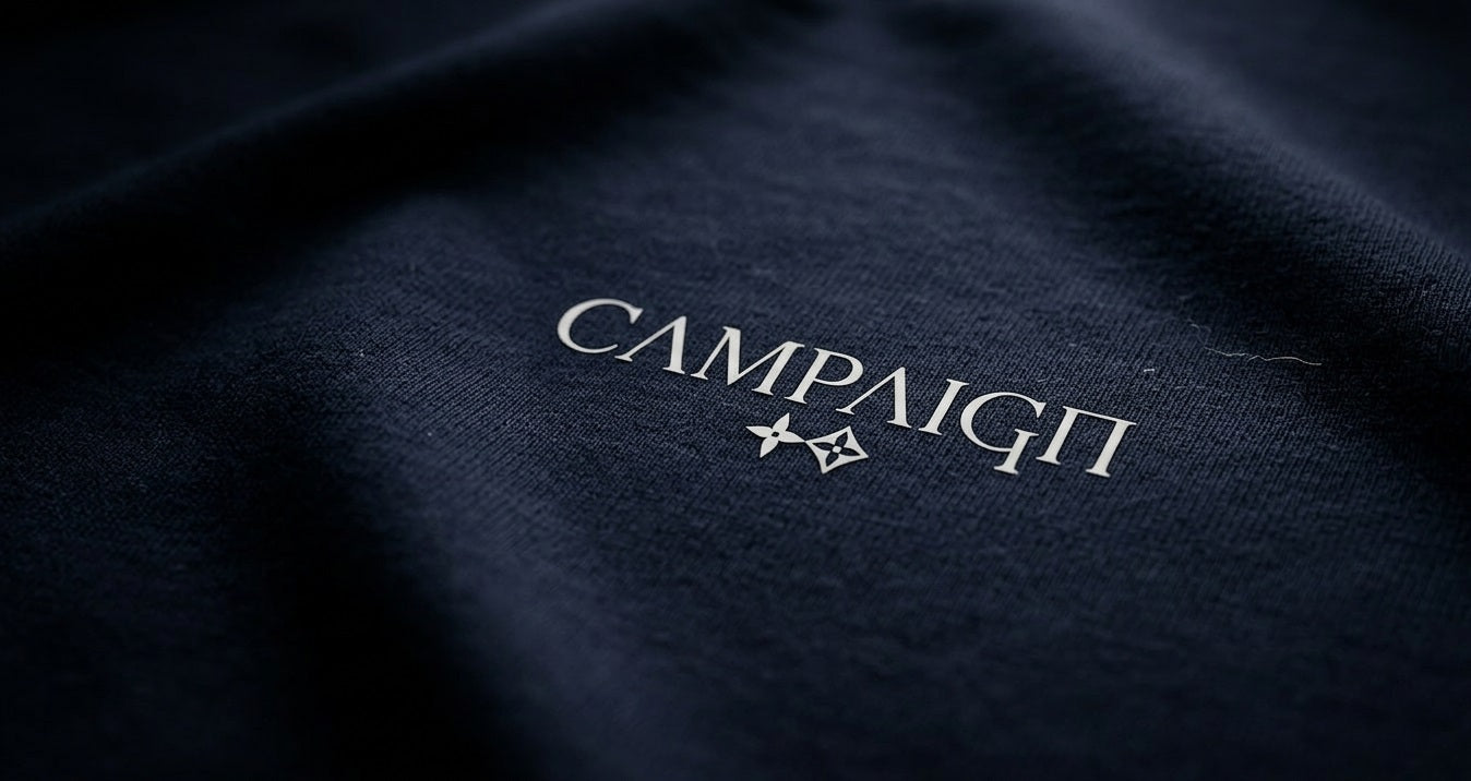 Close-up of CAMPAIGN heavyweight fabric, emphasizing tactile quality and premium finish, 04:20 AM aesthetic.