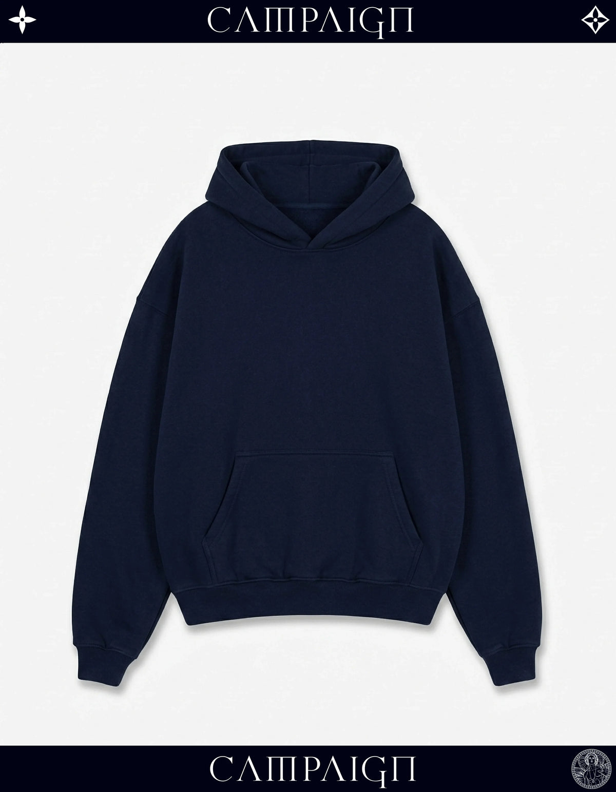 Campaign Regal Blank High-End Oversize Navy Hoodie 100% Premium Cotton