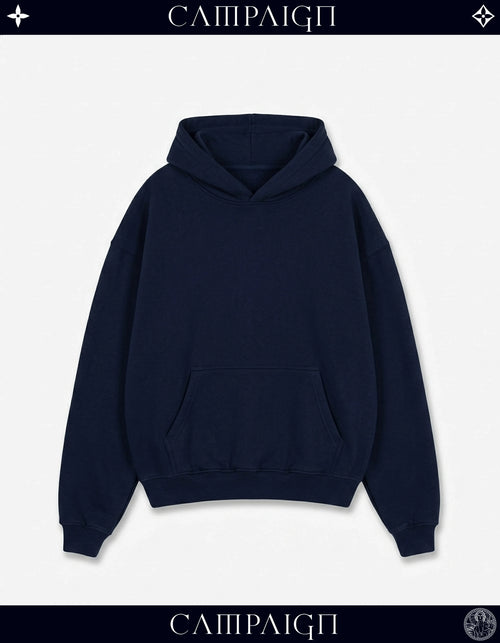 Campaign Regal Blank High-End Oversize Navy Hoodie 100% Premium Cotton
