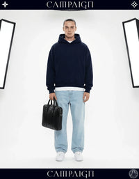 Campaign Regal Blank High-End Oversize Navy Hoodie 100% Premium Cotton