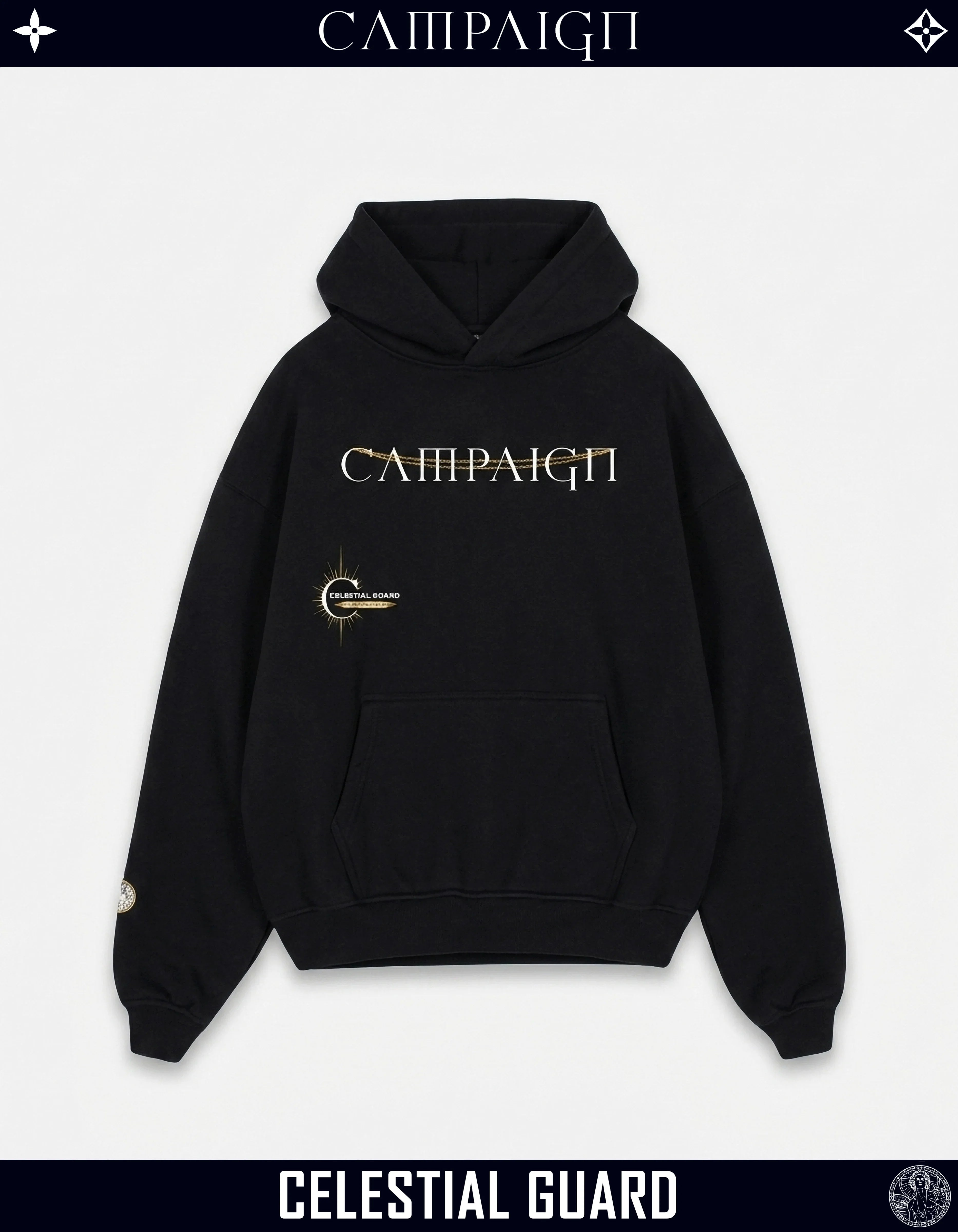 The Angelic Apocrypha High-End Oversize Black Hoodie 100% Premium Cotton