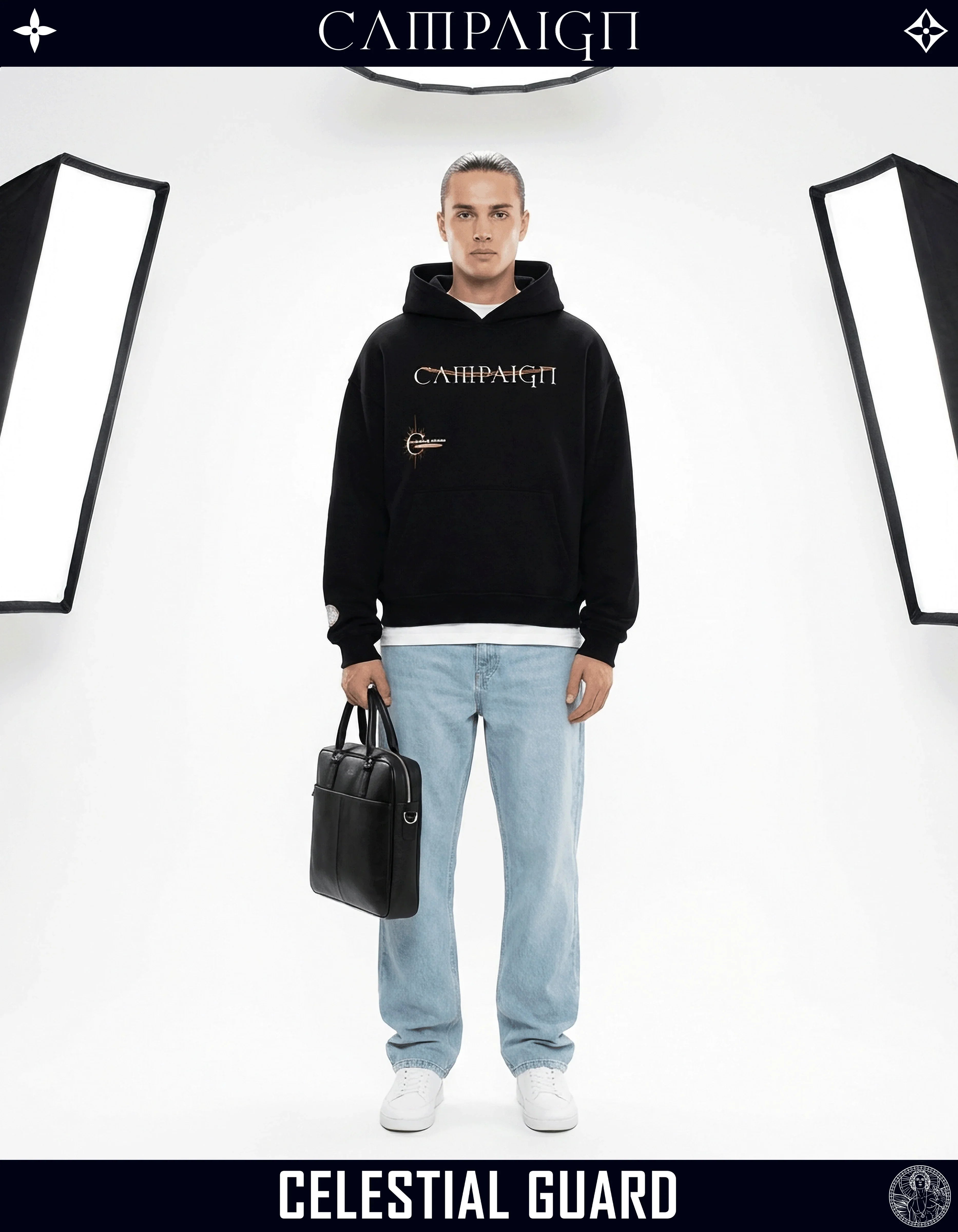 The Angelic Apocrypha High-End Oversize Black Hoodie 100% Premium Cotton