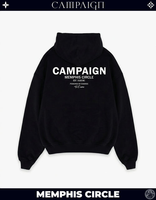 The Memphis Circle Iconic Unit High-End Oversize Black Hoodie 100% Premium Cotton