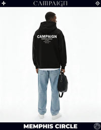 The Memphis Circle Iconic Unit High-End Oversize Black Hoodie 100% Premium Cotton