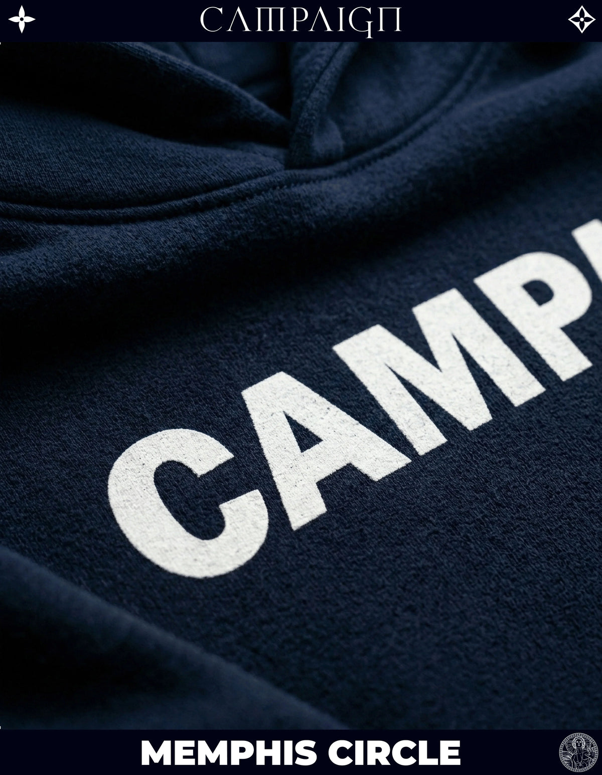 The Memphis Circle Iconic Unit High-End Oversize Navy Hoodie 100% Premium Cotton
