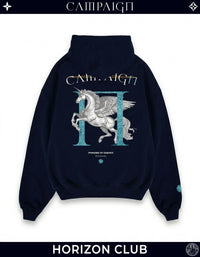 The Pegasus Ascent High-End Oversize Navy Hoodie 100% Premium Cotton