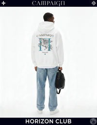 The Pegasus Ascent High-End Oversize White Hoodie 100% Premium Cotton